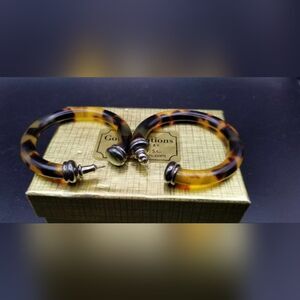 Animal print hoop earrings cheetah melt E0162